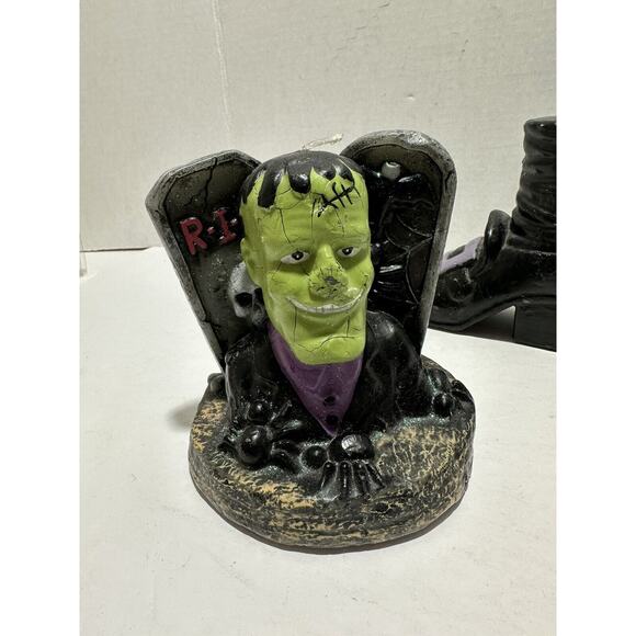 Lot Of 3 Candles Vintage Frankenstein Witch Boots Candle Monster Halloween Set - Picture 6 of 9